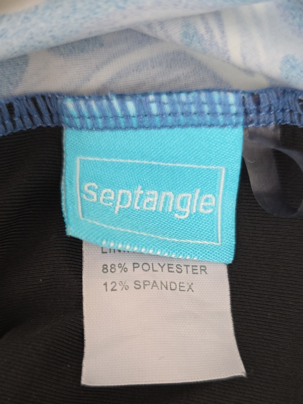 *Septangle Blue Tropical Leaf Tankini Swim Top Estimated Small - Picture 5 of 11